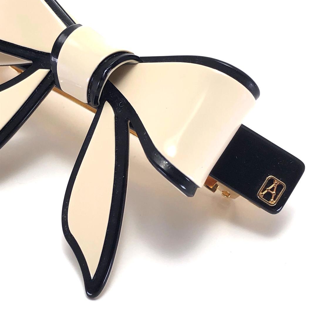 【美品】アレクサンドルドゥパリ／ベーシックリセ リボンモチーフ バレッタ