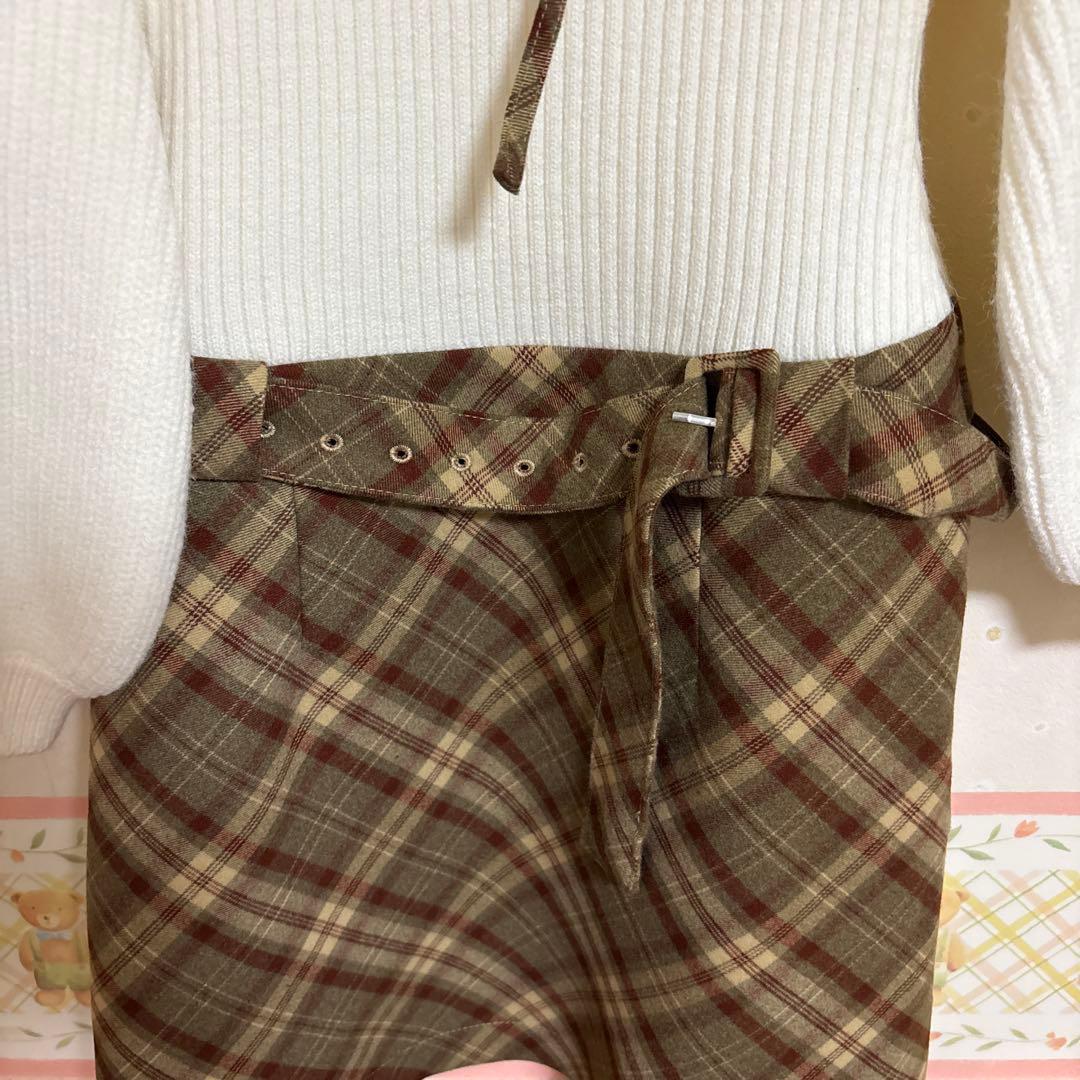 新品 darich ドッキングミドルウエストニットミニワンピース ホワイトFL