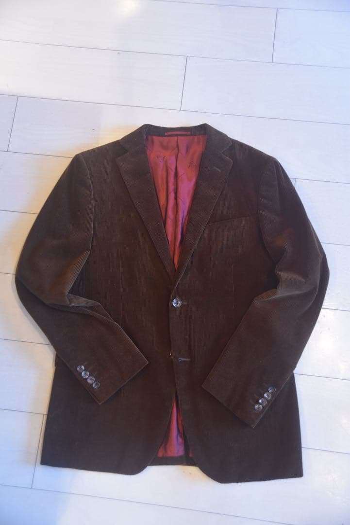 Ermenegildo Zegna ブラウン コーデュロイ テーラードジャケット