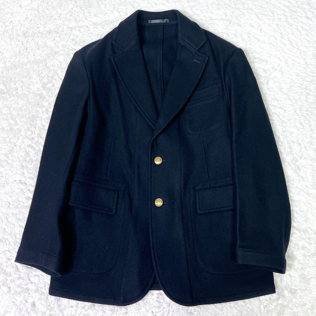 D.C.WHITE 紺ブレ 金ボタン テーラード 段返り3B ウール ブレザー