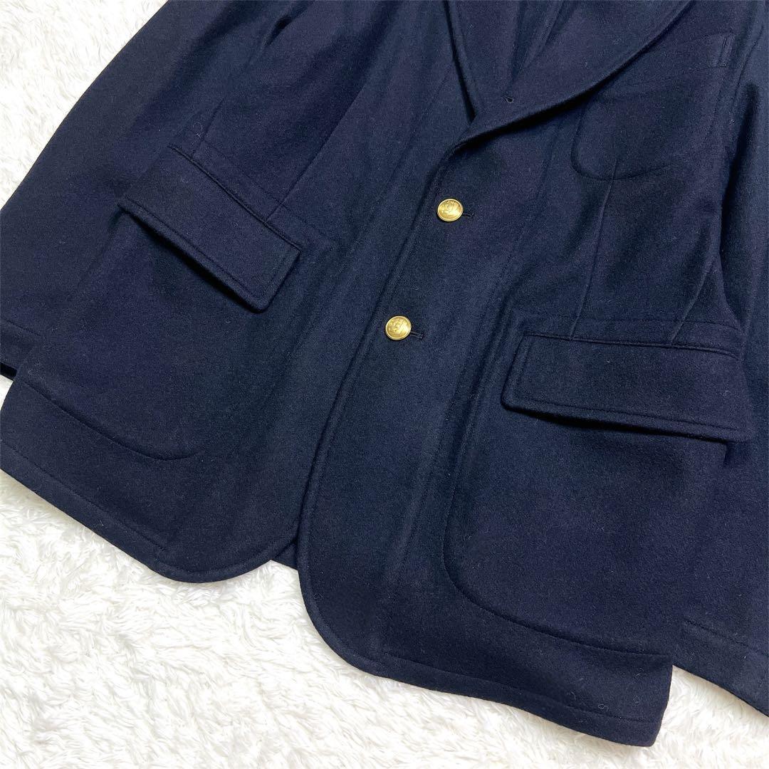 D.C.WHITE 紺ブレ 金ボタン テーラード 段返り3B ウール ブレザー