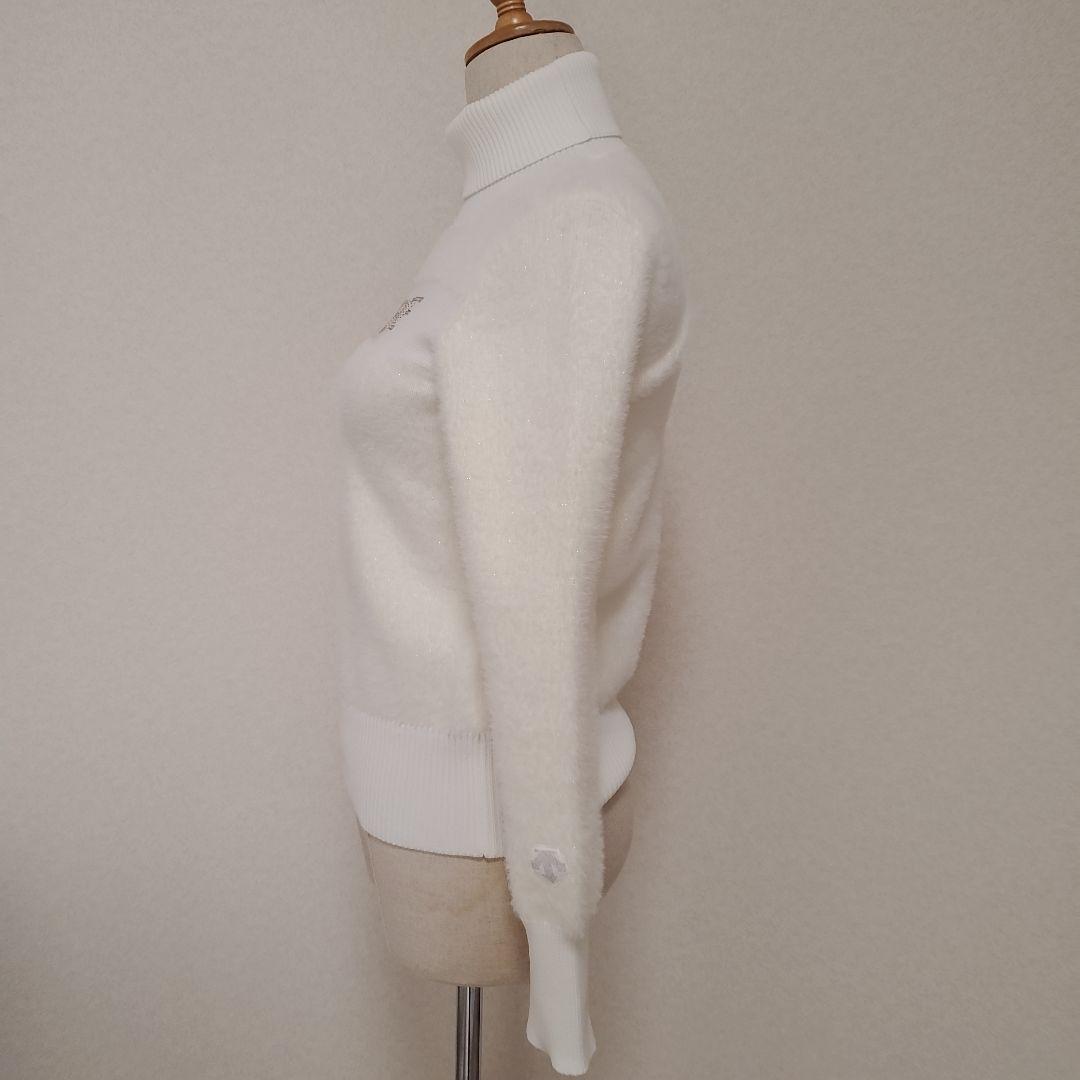 DESCENTE CRYSTAL ラメミックスシャギータートルネックセーター