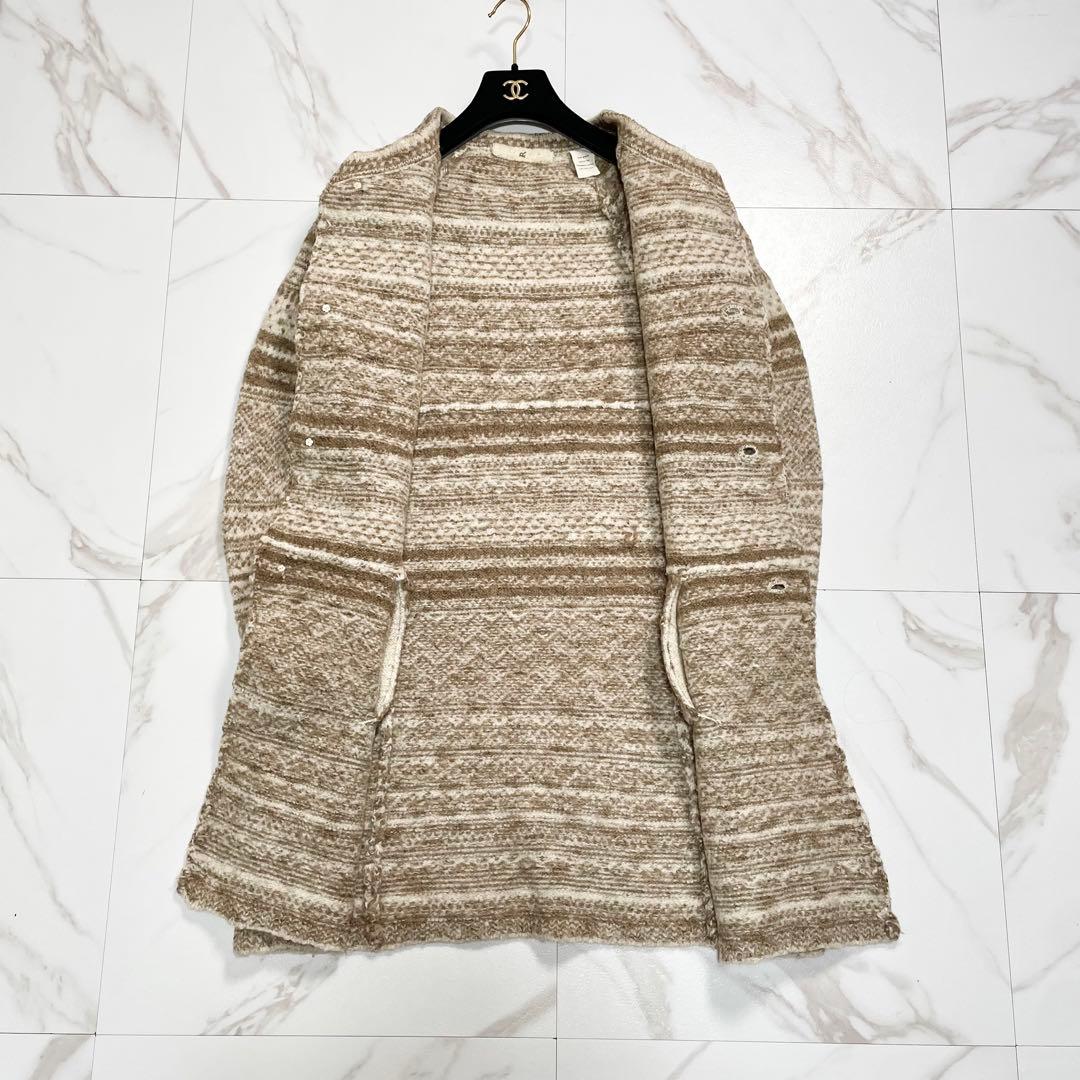 45R 圧縮 ノーカラーニットコート アルパカ hand graded 1