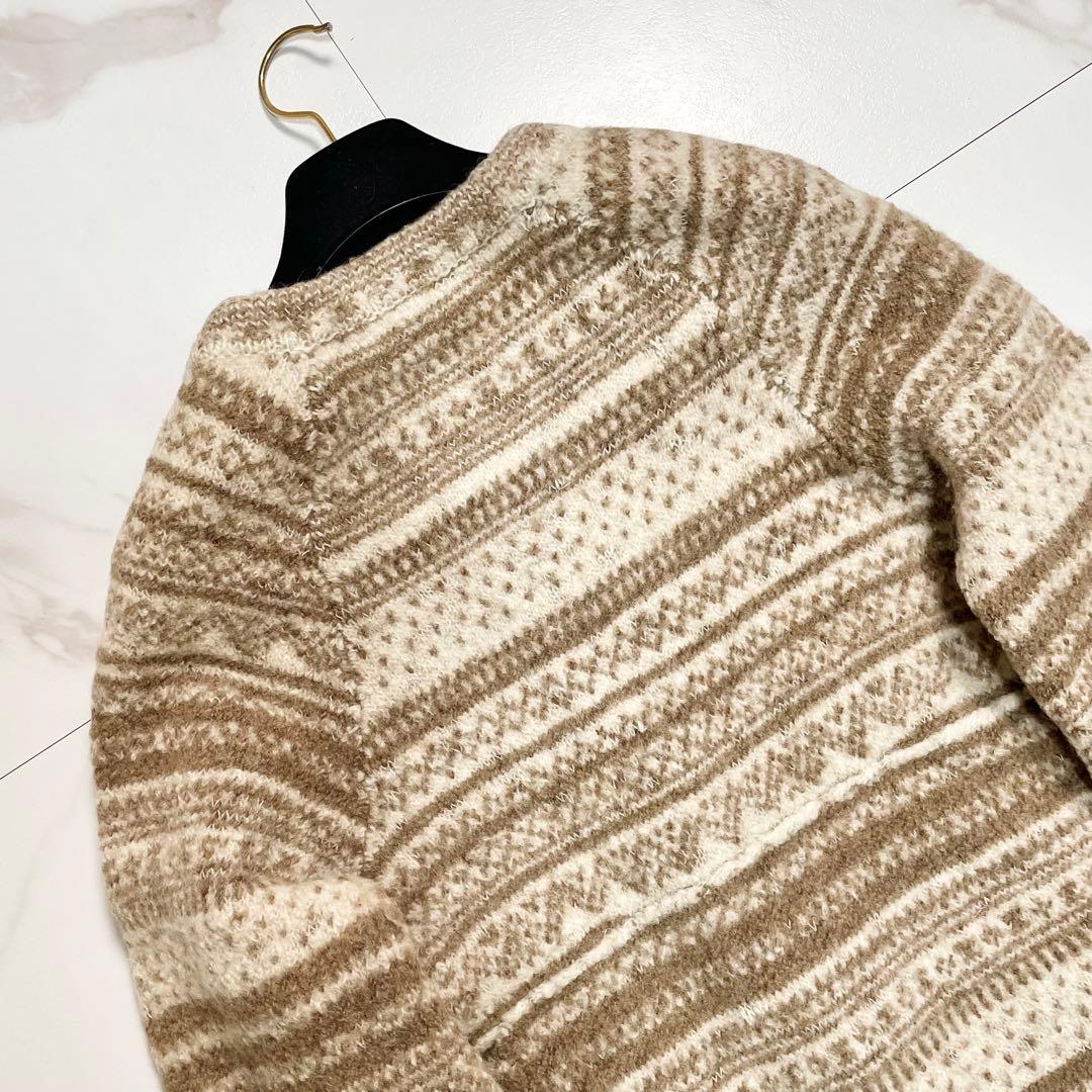 45R 圧縮 ノーカラーニットコート アルパカ hand graded 1