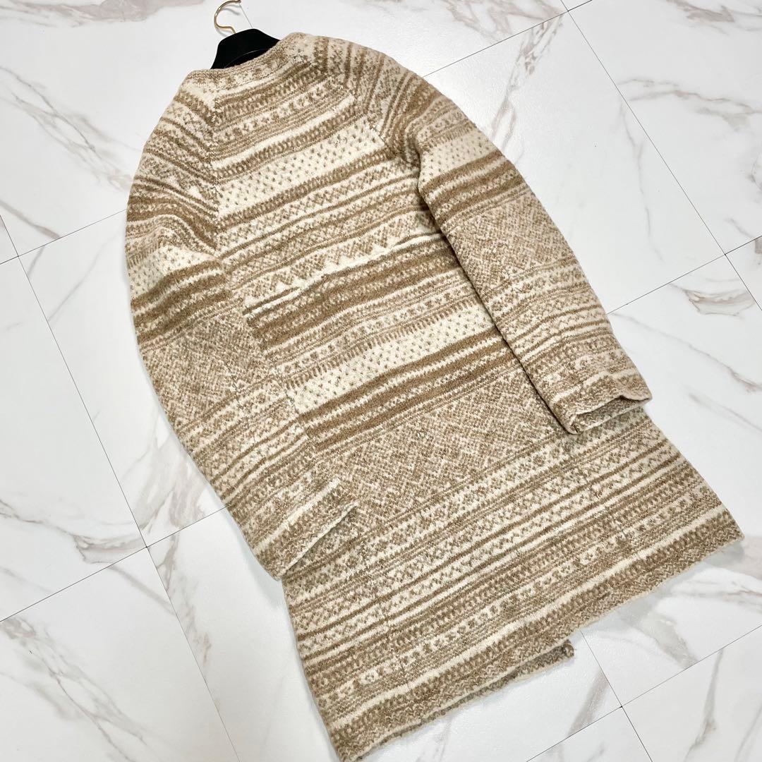 45R 圧縮 ノーカラーニットコート アルパカ hand graded 1