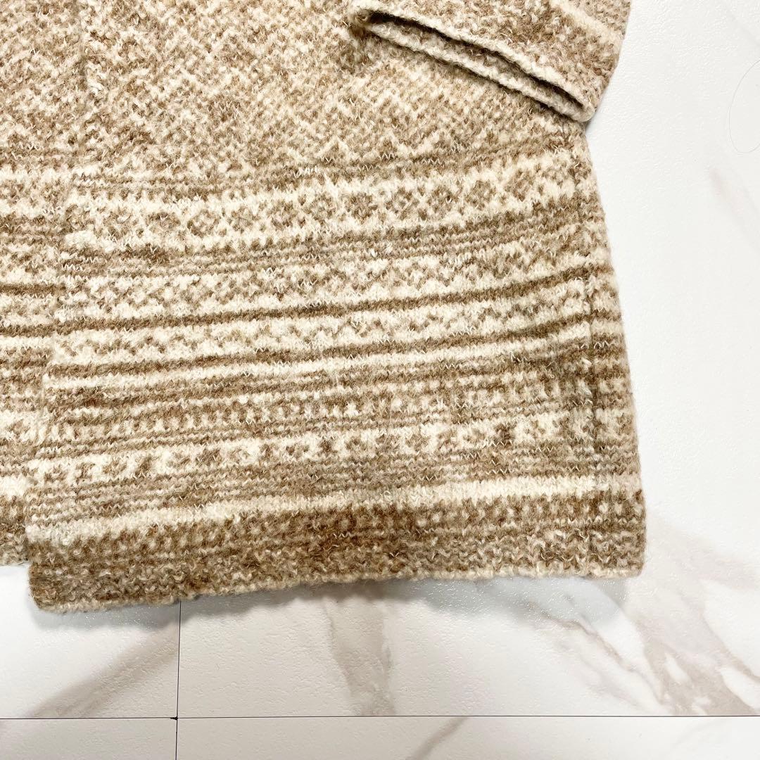 45R 圧縮 ノーカラーニットコート アルパカ hand graded 1