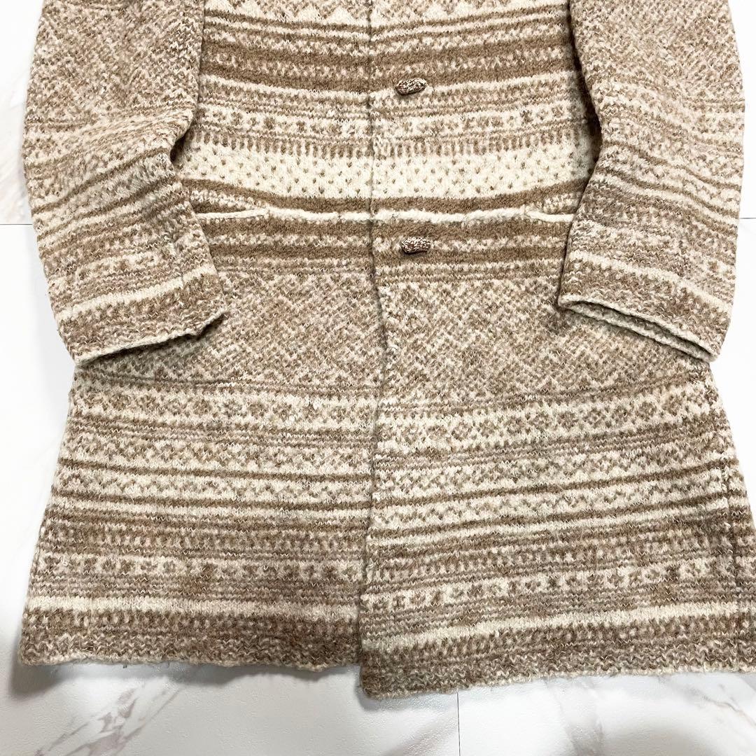 45R 圧縮 ノーカラーニットコート アルパカ hand graded 1