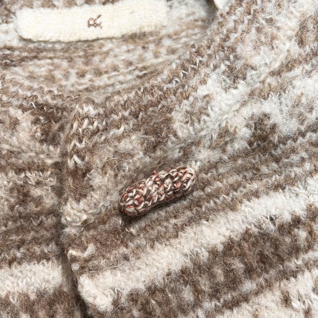 45R 圧縮 ノーカラーニットコート アルパカ hand graded 1