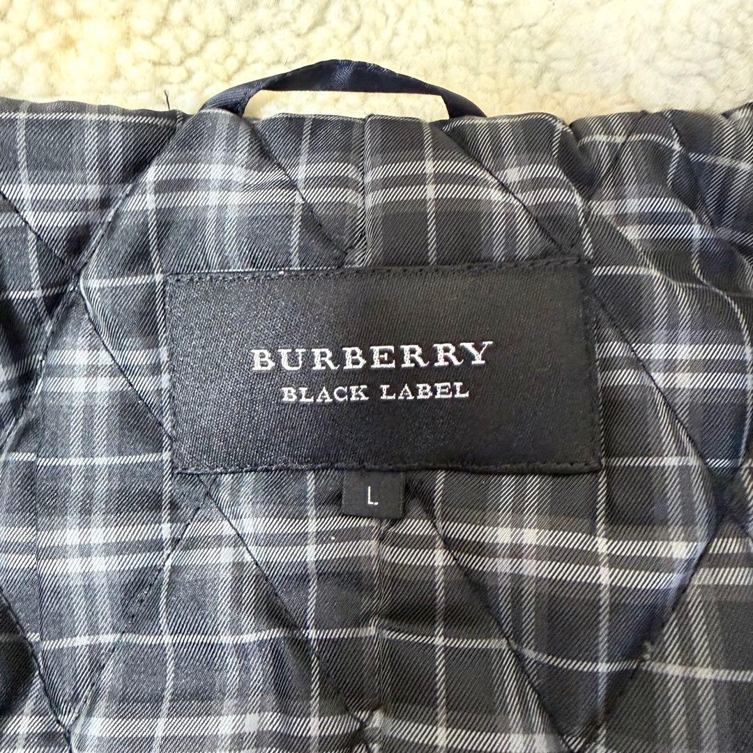 美品 バーバリーブラックレーベル ダッフルコート ボアフード ブラック L