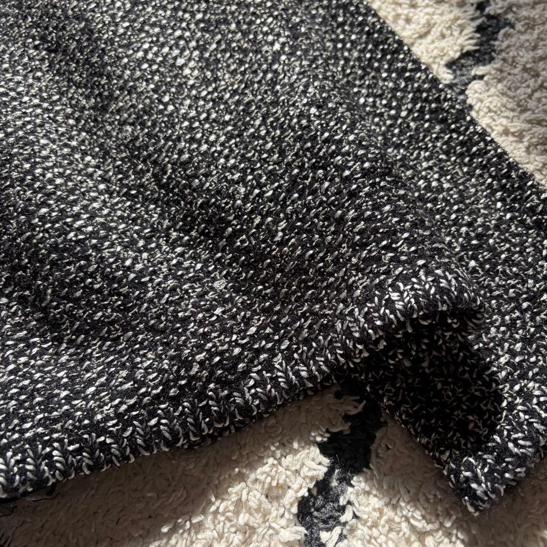 美品✨リヴドロワ ツイードニットカーディガン 黒　ブラック フリンジ