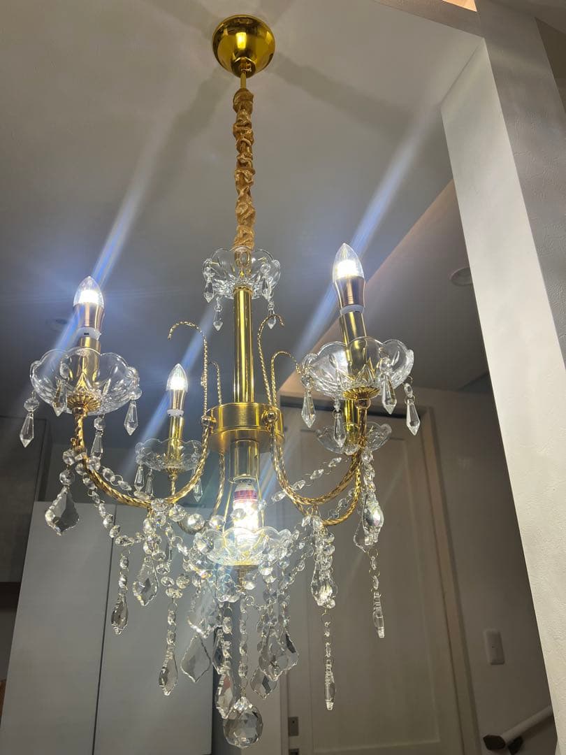 l*h様 クリスタルゴールドシャンデリア 5灯