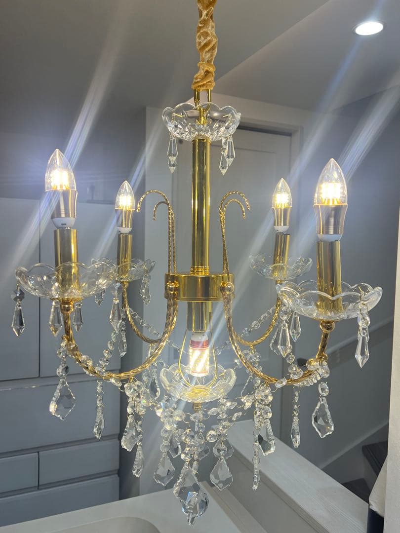 l*h様 クリスタルゴールドシャンデリア 5灯