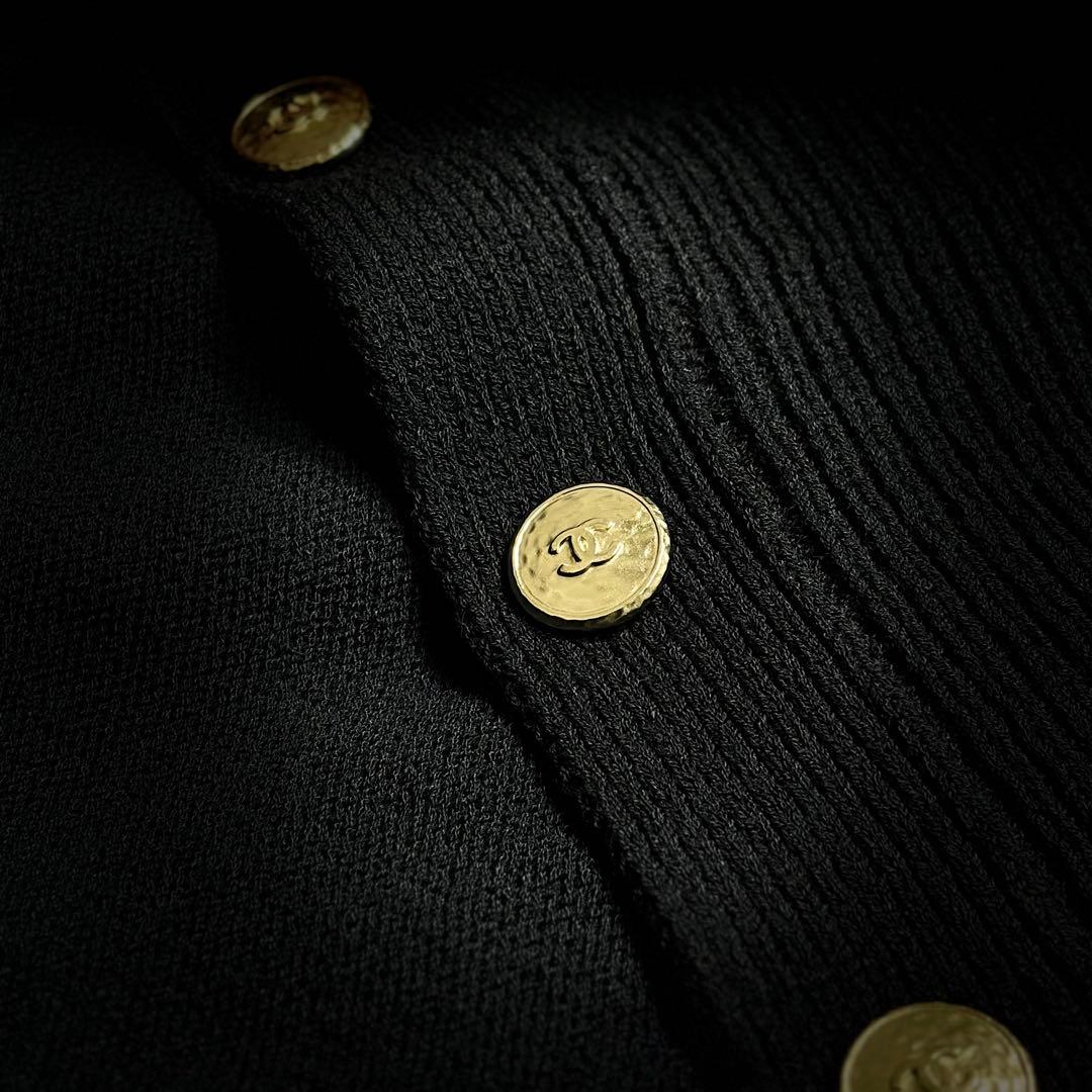 CHANEL シャネル ニットカーディガン ジャケット ネイビー サイズ38