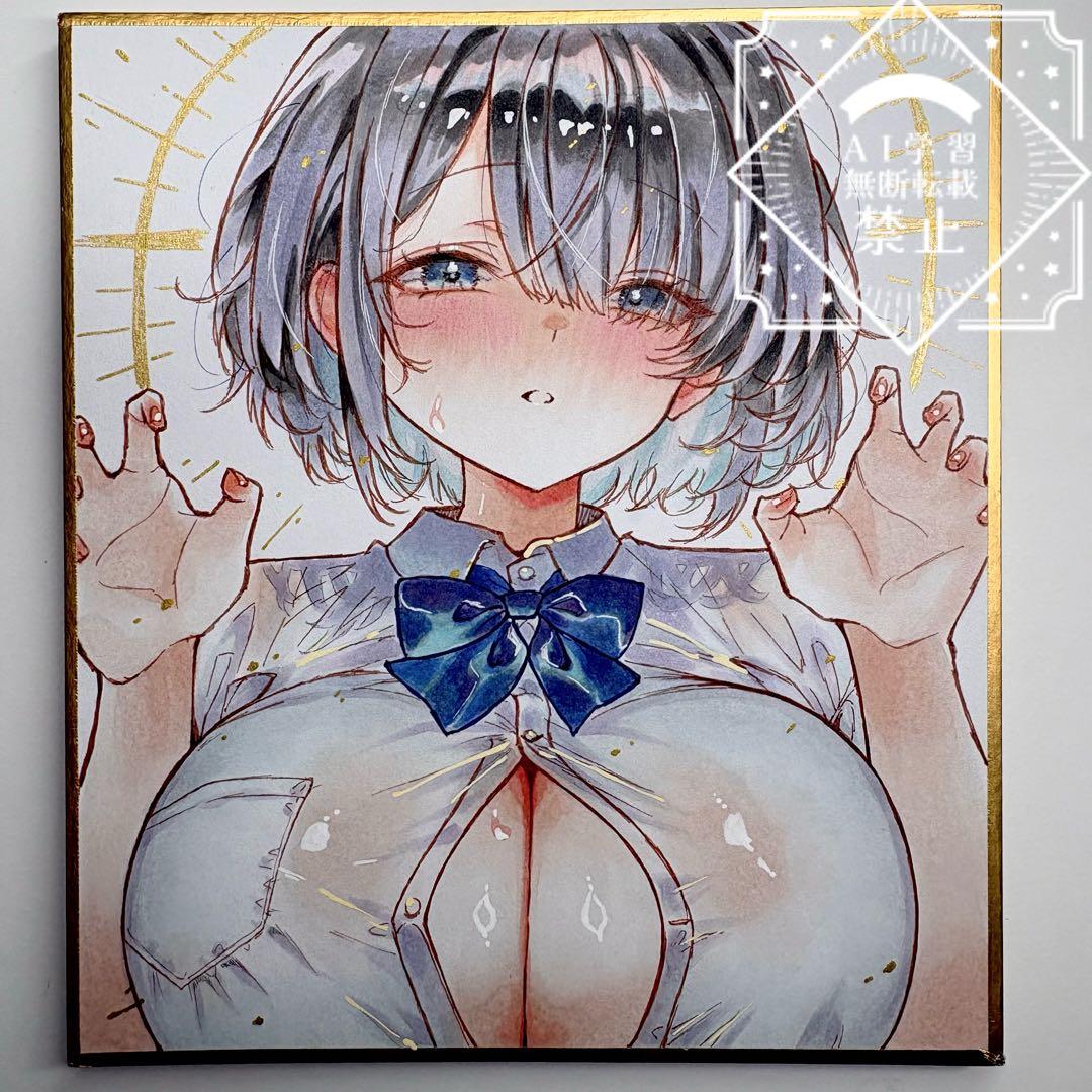 a*a様 一点物 オリジナル 色紙 手描きイラスト アナログ 女の子 創作 原画