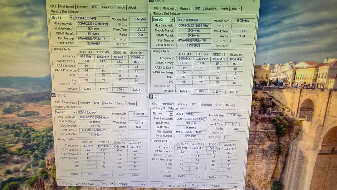 DDR4 8GBx4枚 32GB pc4-2133P 動作確認済み ⑤