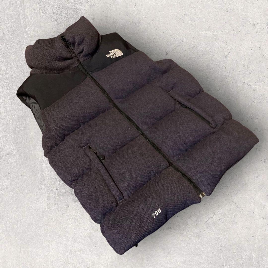 【ザ・ノースフェイス】ダウンベスト　ヌプシ　700 M 刺繍ロゴ　美品　g