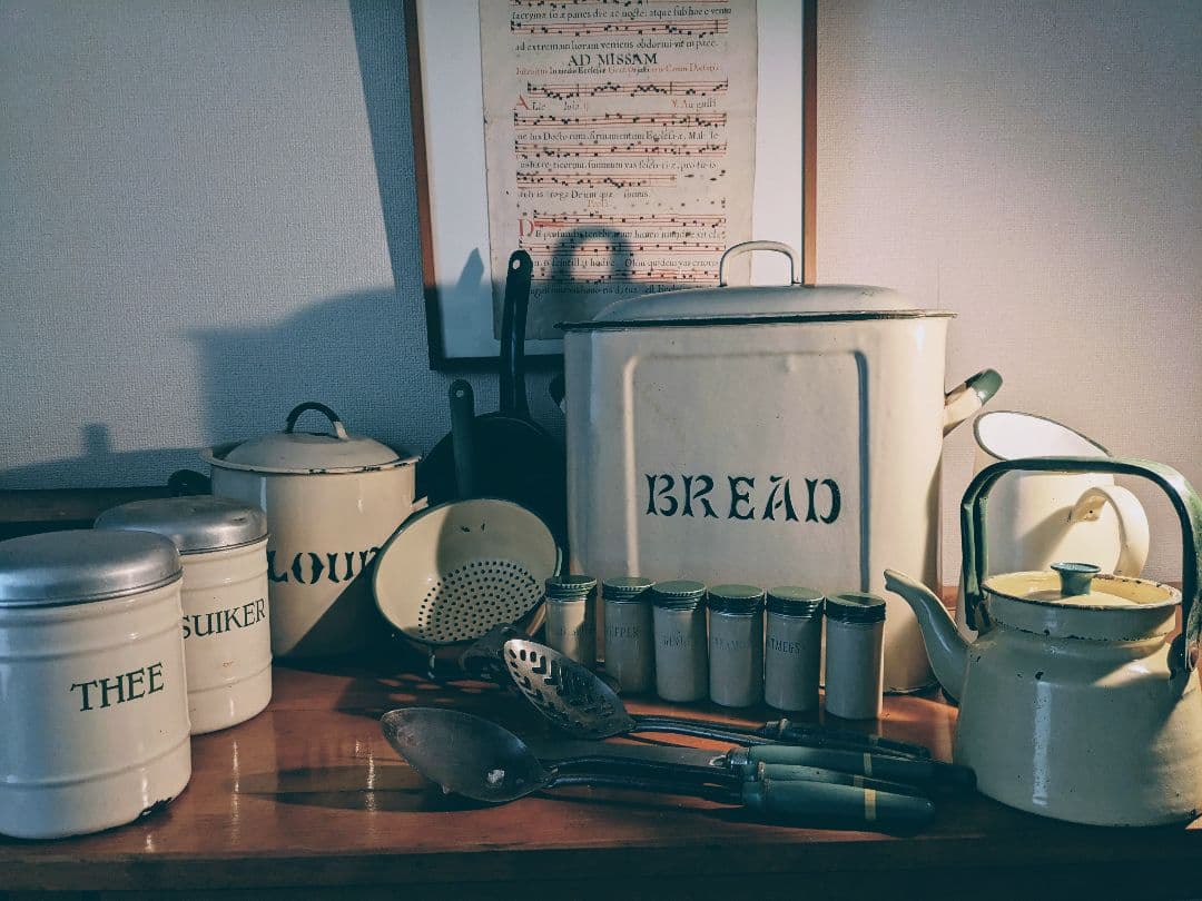 ちあさん用　 カントリー ブレット缶 BREAD ホーロー製キッチンセット
