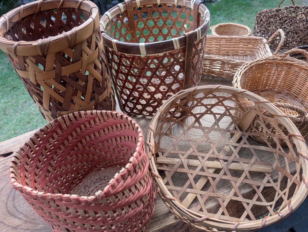 籐製 竹製 バスケットセット　複数点