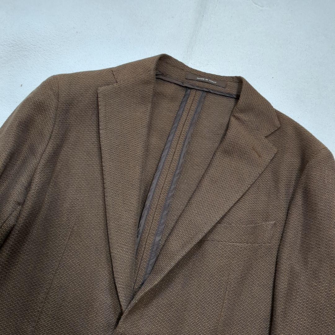 美品 タリアトーレ ダカール アンコンジャケット ブラウン リネン 46サイズ