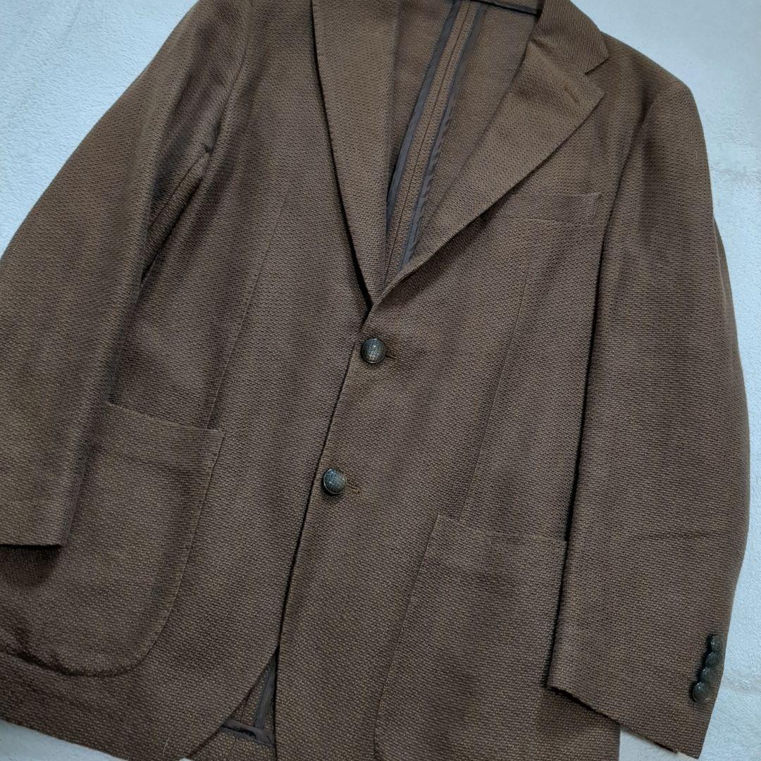 美品 タリアトーレ ダカール アンコンジャケット ブラウン リネン 46サイズ