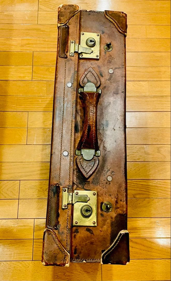 アンティークトランク 戦前品 満州国時代物 激レア 本革トランク