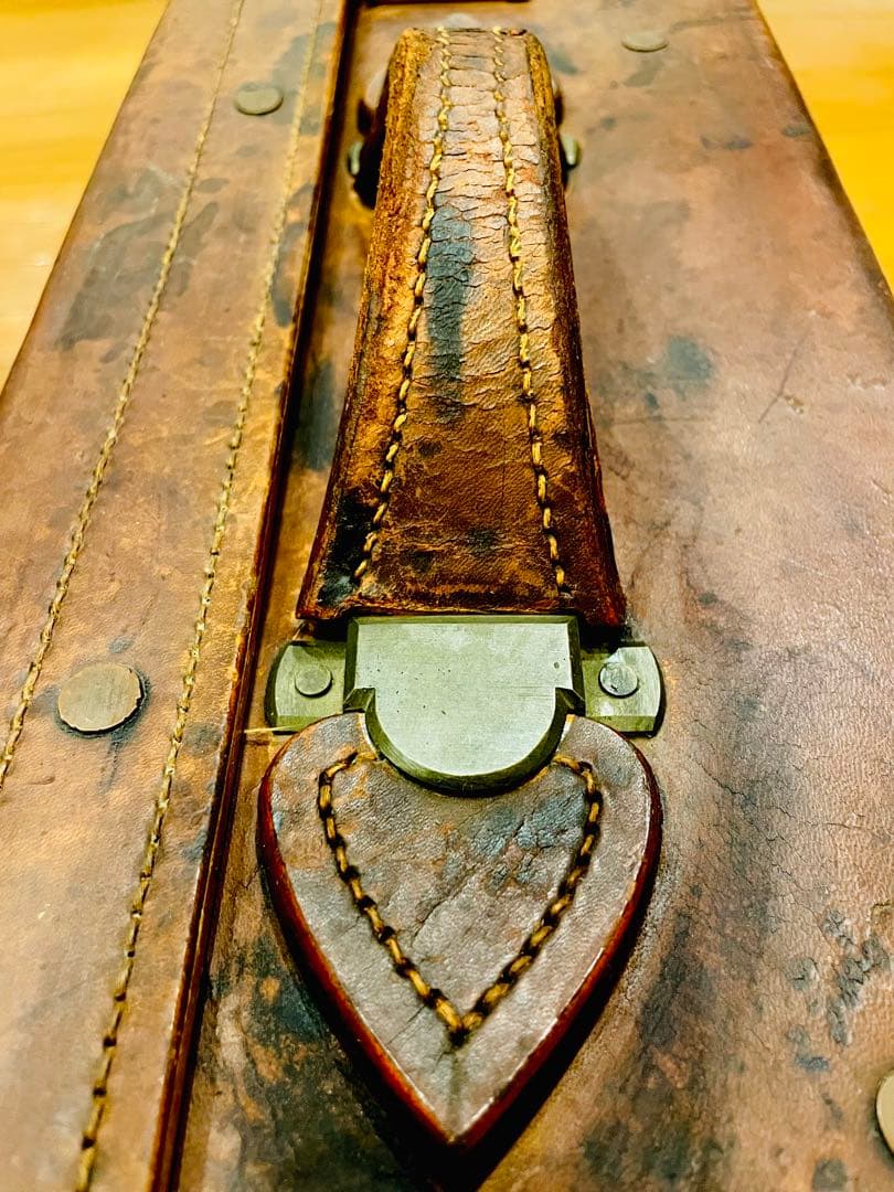 アンティークトランク 戦前品 満州国時代物 激レア 本革トランク