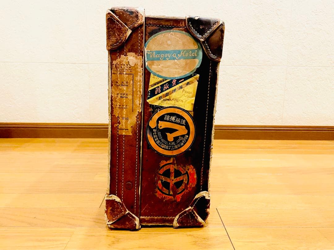 アンティークトランク 戦前品 満州国時代物 激レア 本革トランク