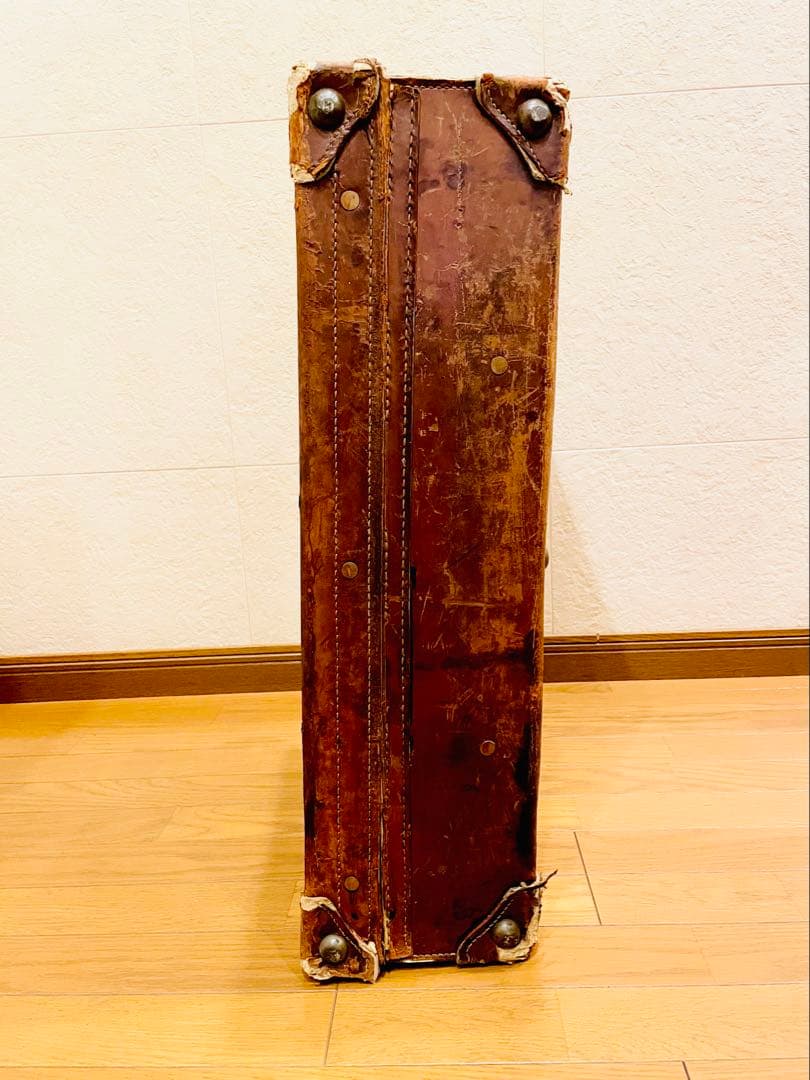 アンティークトランク 戦前品 満州国時代物 激レア 本革トランク