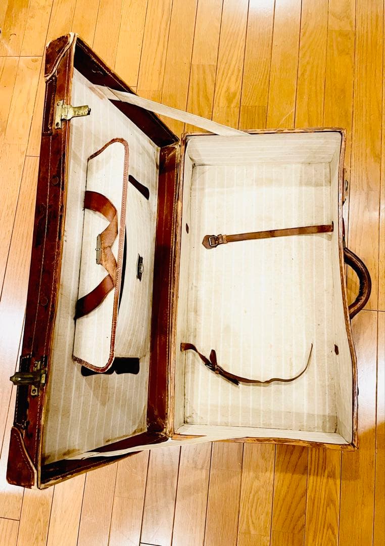 アンティークトランク 戦前品 満州国時代物 激レア 本革トランク