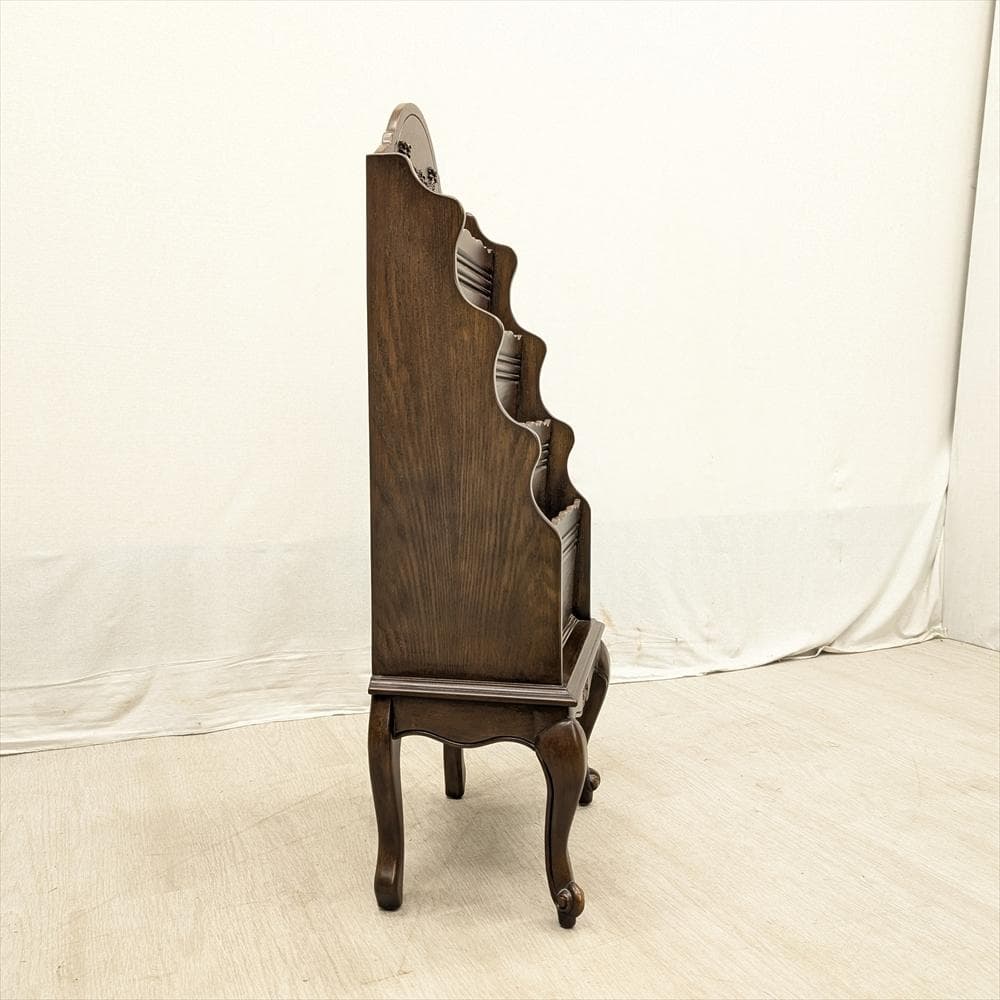 美品　アンティーク調　猫脚　マガジンラック　本棚　本箱　収納　整理　雑誌　新聞