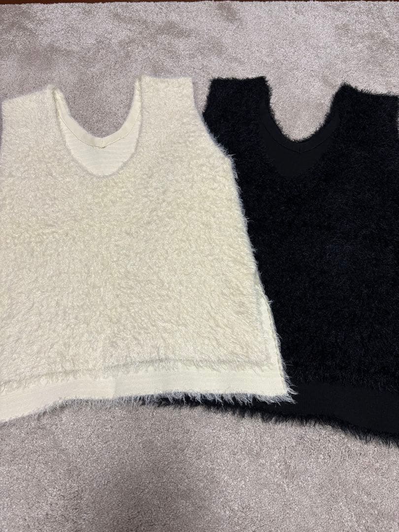 NATURAL BEAUTY BASIC ヘアリーニットベスト　2枚セット