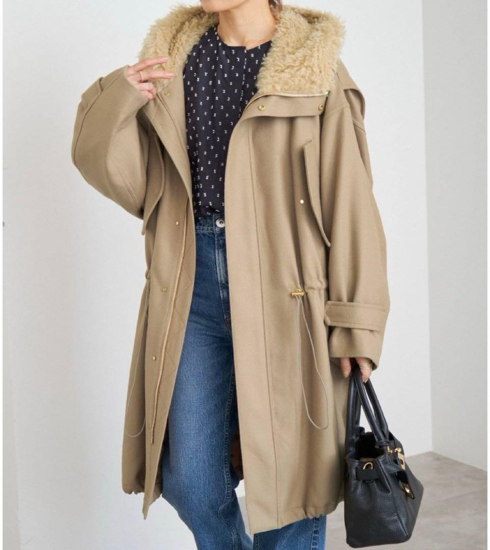 【タグ付新品】IENA24AW定価72,600円ウールモッズコートベージュ38