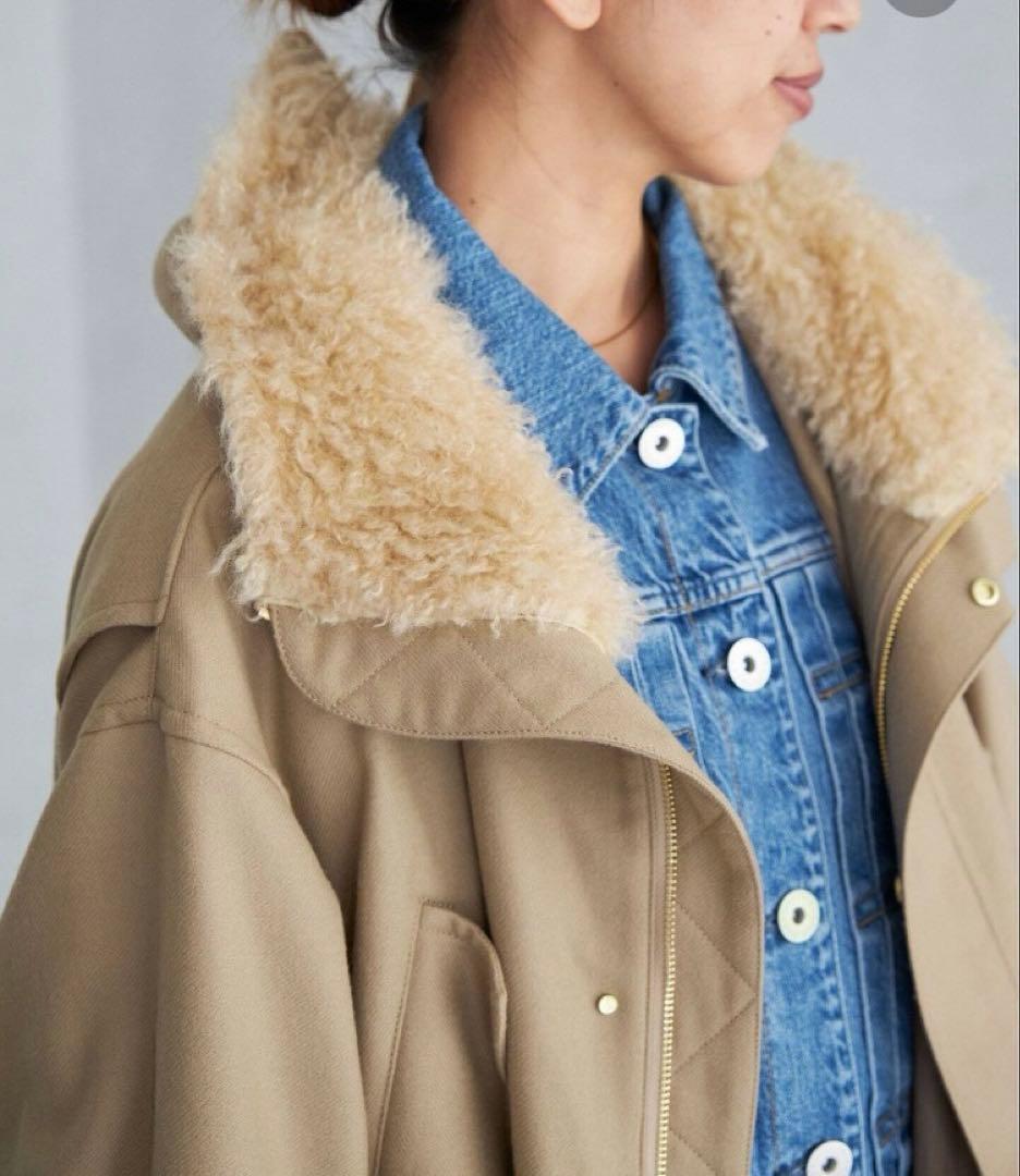 【タグ付新品】IENA24AW定価72,600円ウールモッズコートベージュ38