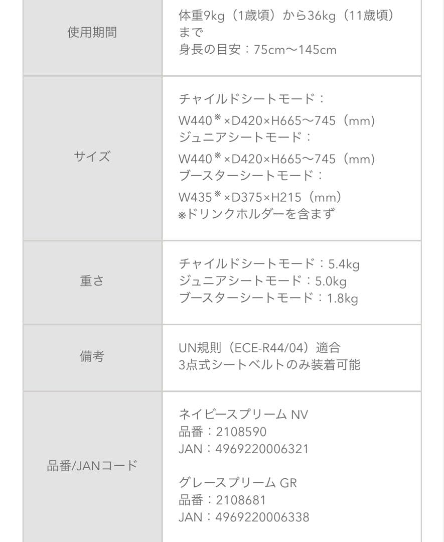 【Aprica】チャイルドシート ジュニアシート エア グルーヴ ネイビー