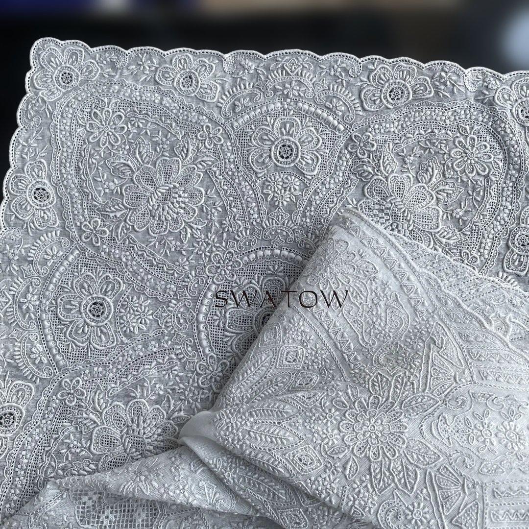 最高級　刺繍ハンカチ　スワトウSWATOW 最高級と言われるハンカチ3枚入り