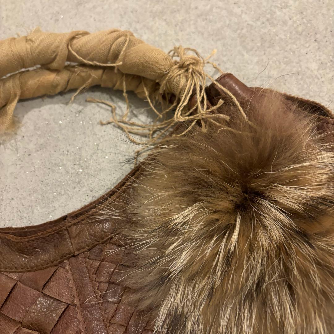 00’s archive goaレザーバッグ　ファー y2k 亜熱帯