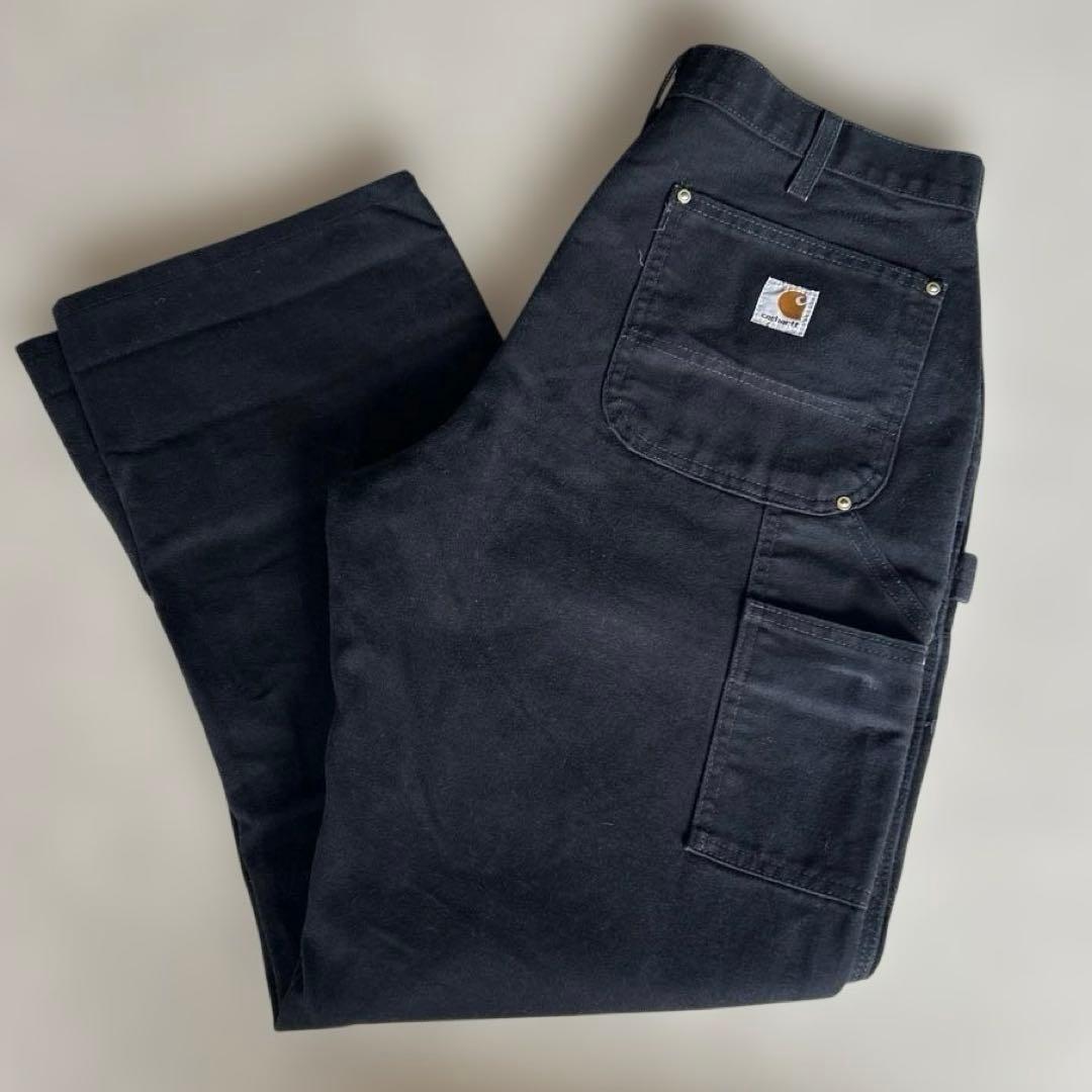 【Carhartt 】カーハートダブルニーワークパンツ　メキシコ製　ブラック
