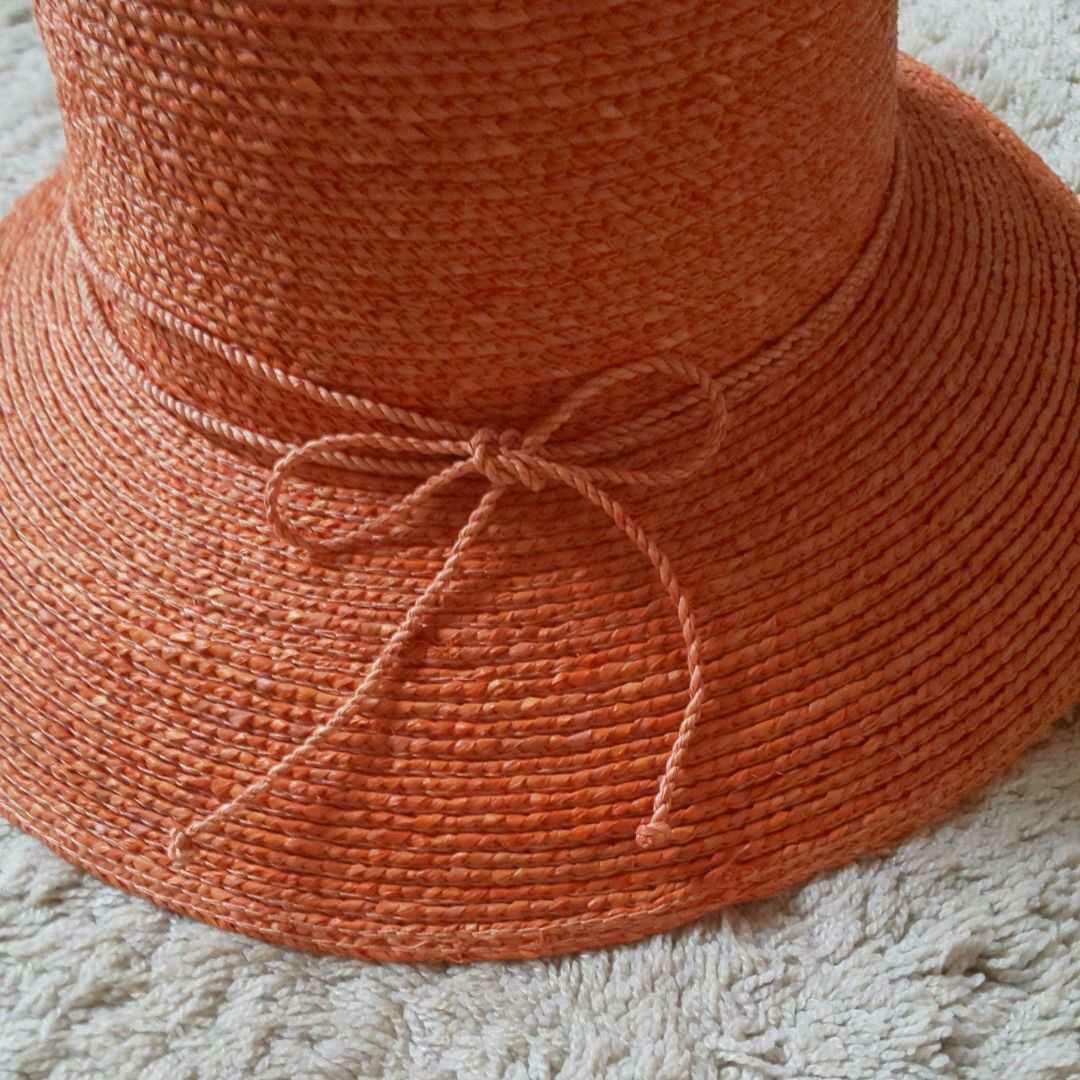 美品 ヘレンカミンスキー♥️CARLA ラフィアハット オレンジ