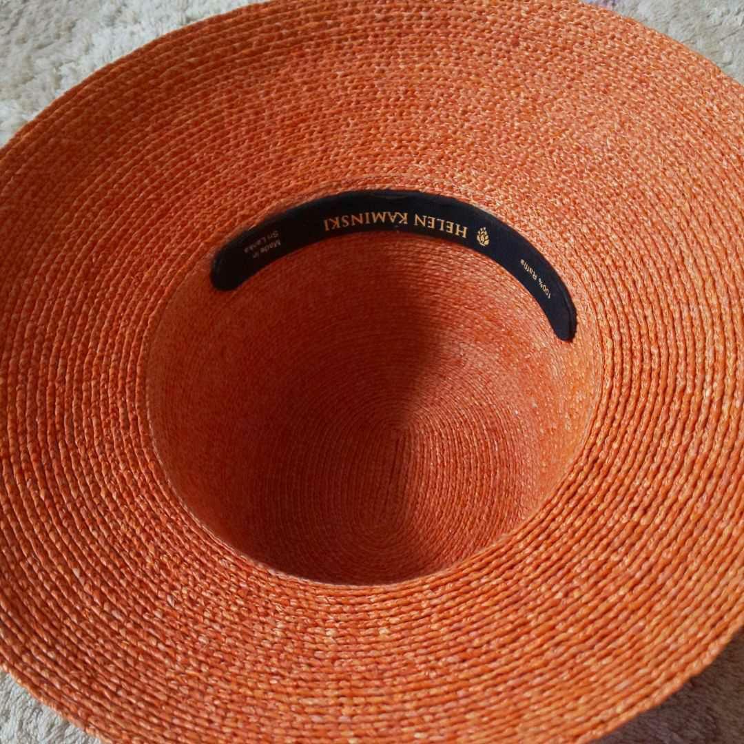 美品 ヘレンカミンスキー♥️CARLA ラフィアハット オレンジ