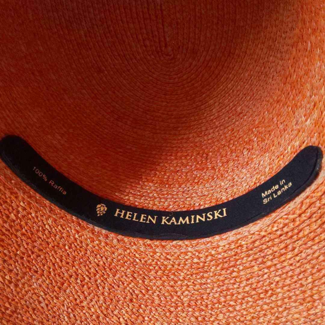 美品 ヘレンカミンスキー♥️CARLA ラフィアハット オレンジ