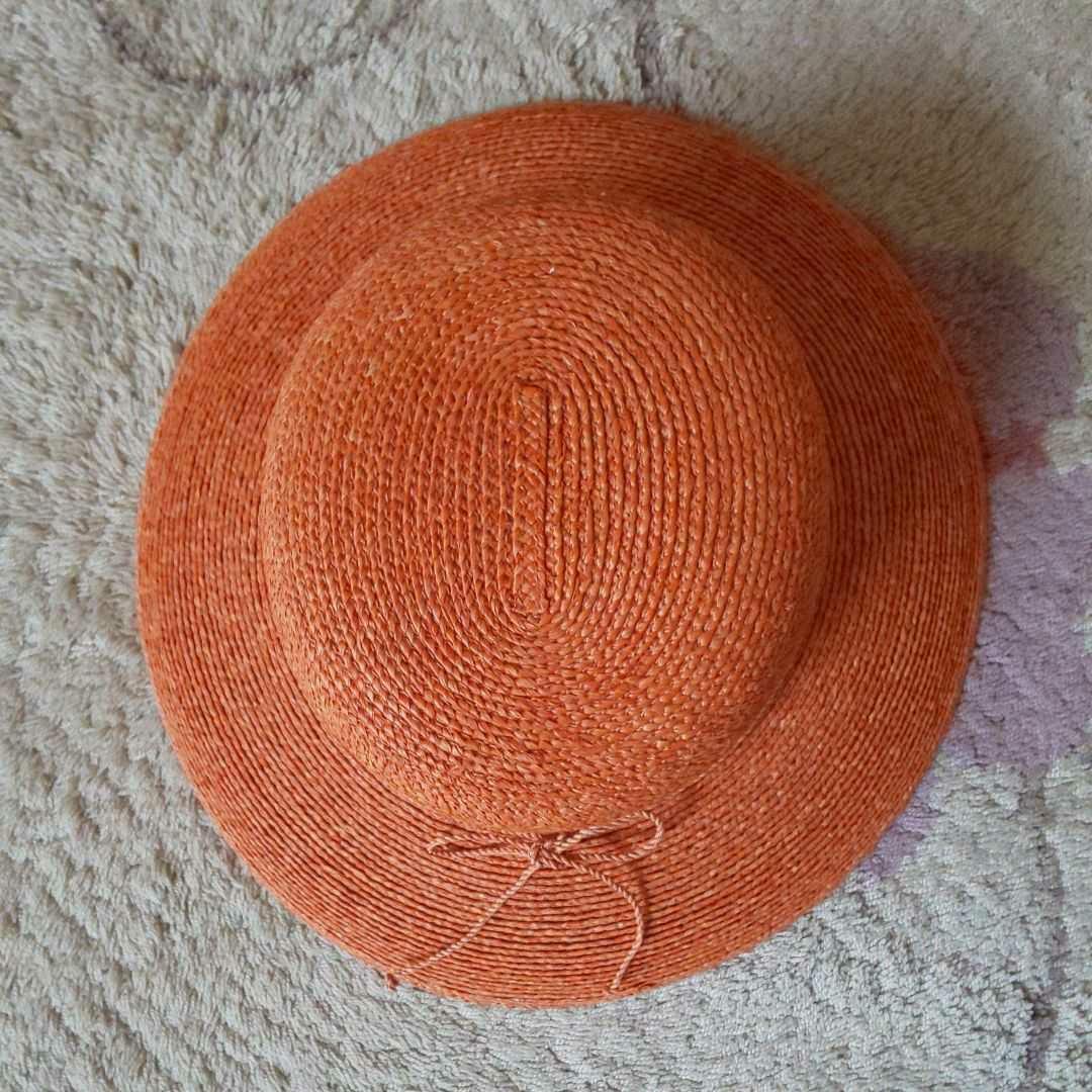 美品 ヘレンカミンスキー♥️CARLA ラフィアハット オレンジ