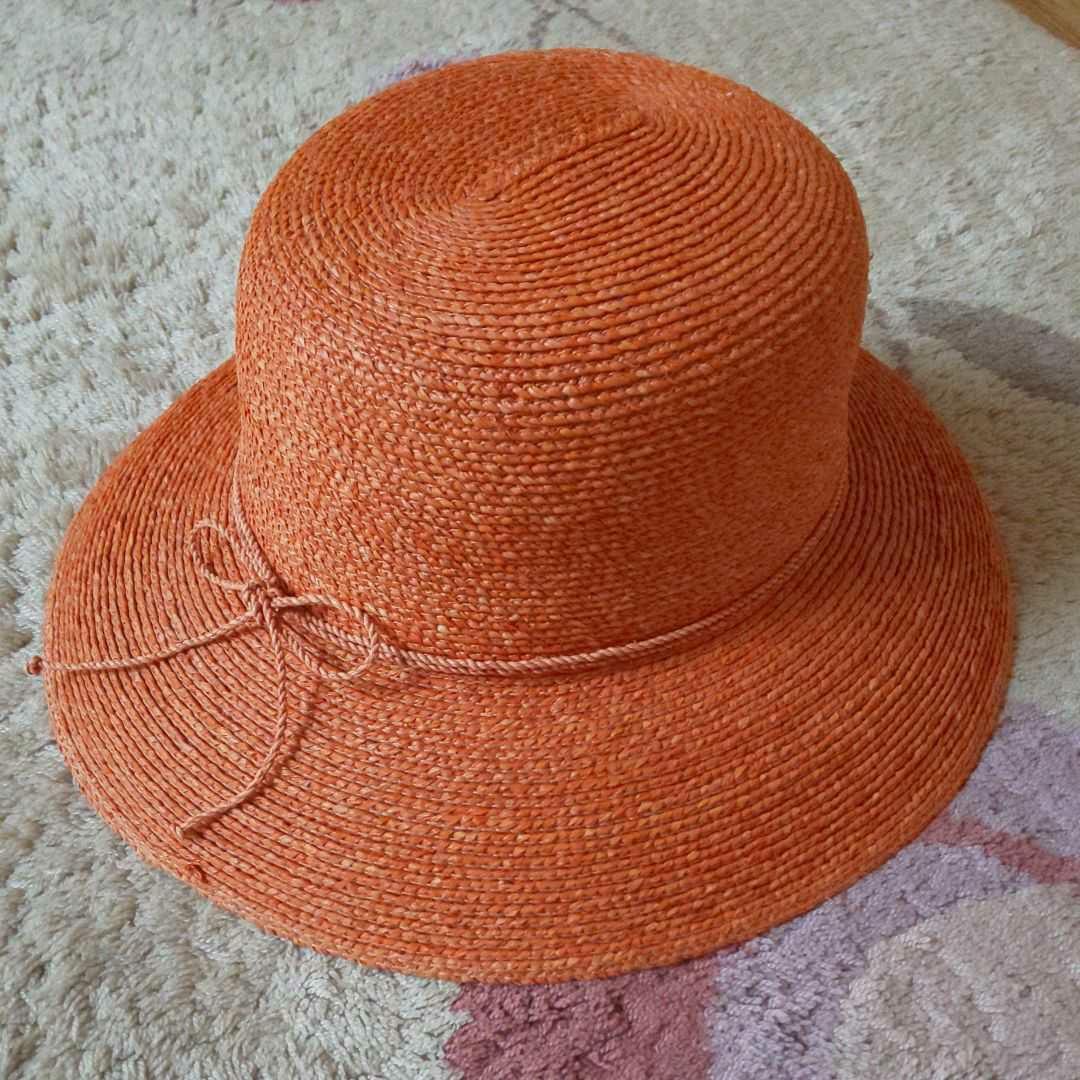 美品 ヘレンカミンスキー♥️CARLA ラフィアハット オレンジ