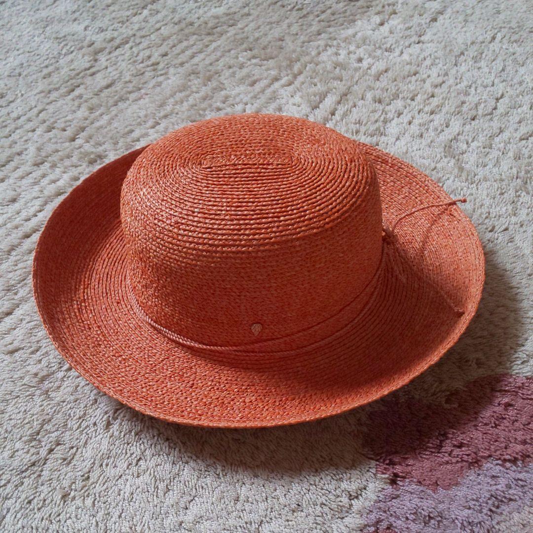美品 ヘレンカミンスキー♥️CARLA ラフィアハット オレンジ
