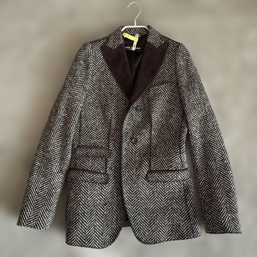 美品 DOLCE&GABBANA ドルチェ&ガッバーナ 千鳥柄ジャケット コート