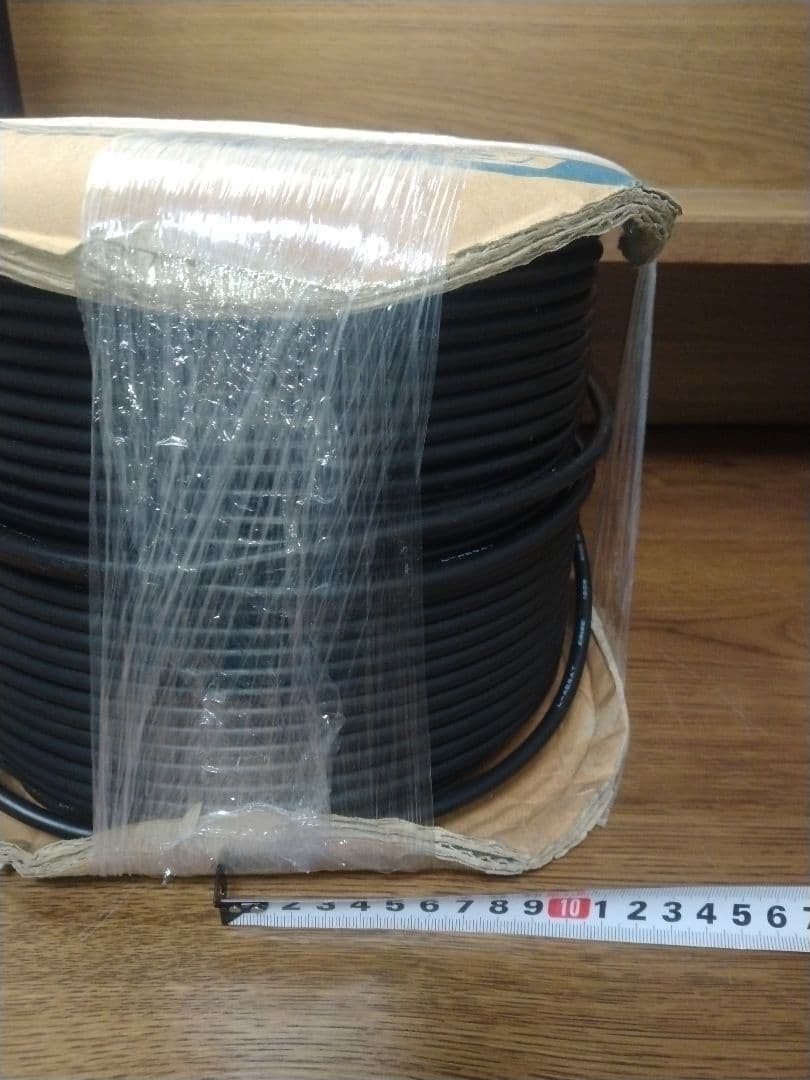 L-4E6AT 黒色オーディオケーブル 200M　残り8割程度　RCAライン