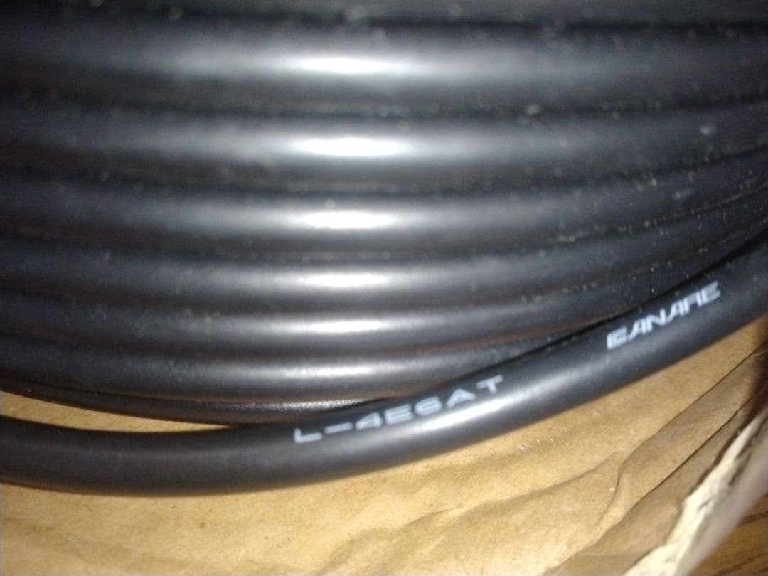 L-4E6AT 黒色オーディオケーブル 200M　残り8割程度　RCAライン