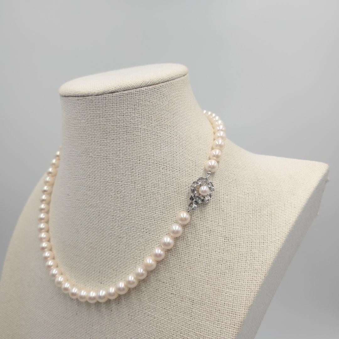 アコヤ あこやパール 本真珠 ネックレス akoya Perl silver