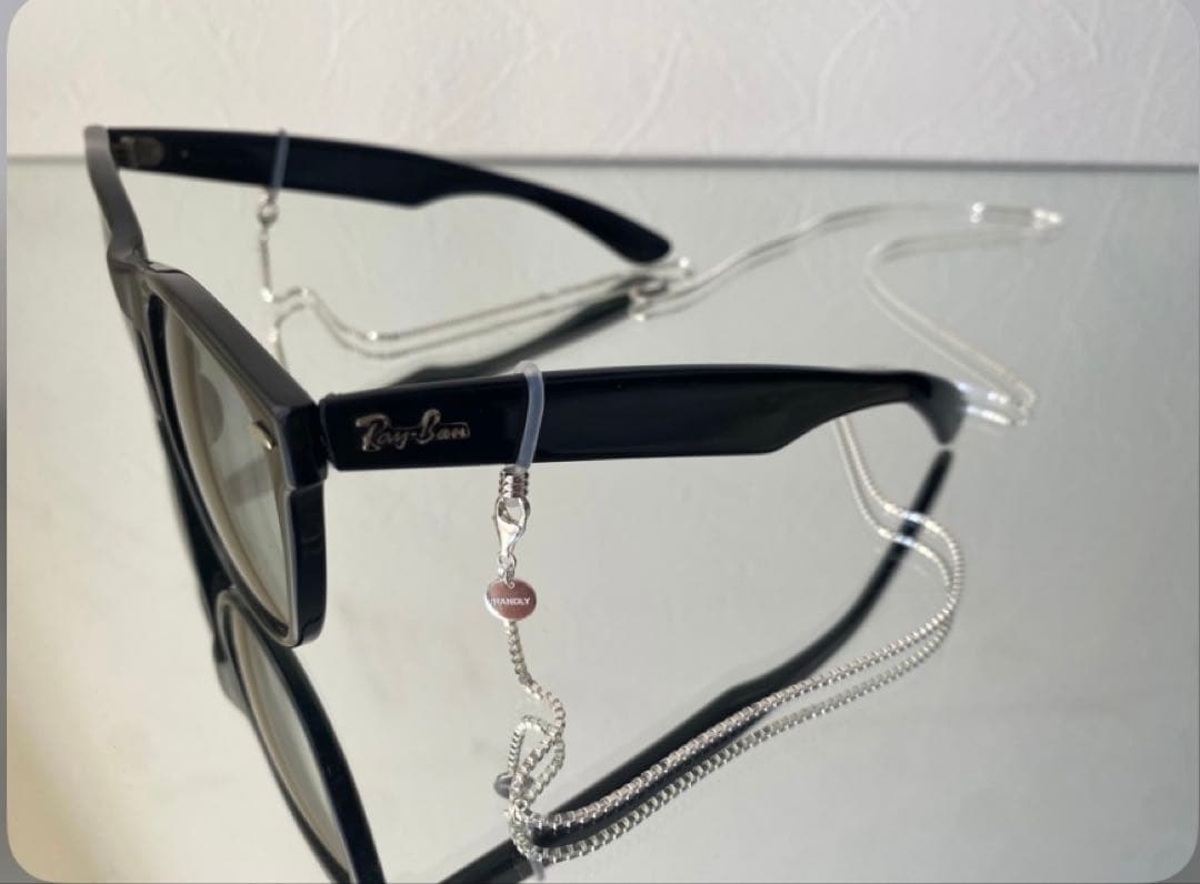 美品【HANDLY】メガネチェーン （シルバー925・プラチナメッキ）