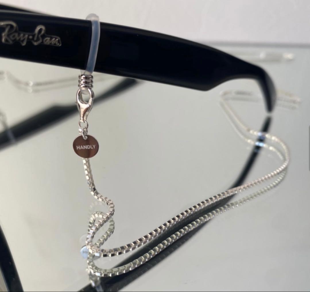 美品【HANDLY】メガネチェーン （シルバー925・プラチナメッキ）