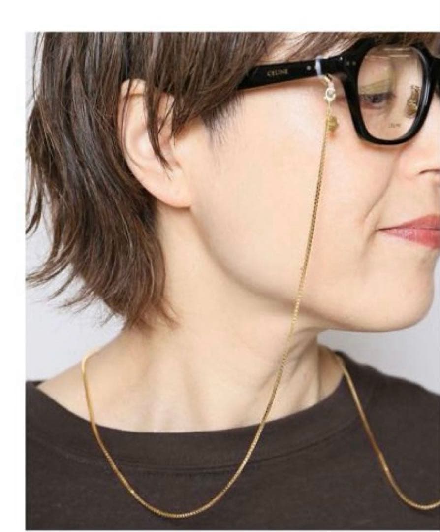 美品【HANDLY】メガネチェーン （シルバー925・プラチナメッキ）